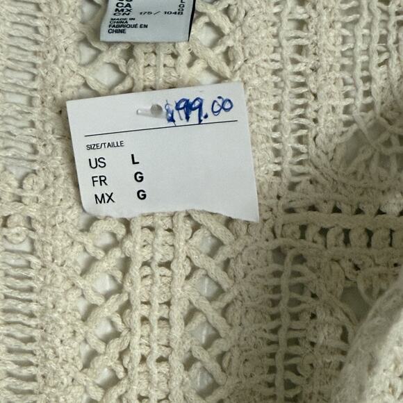 H&M Crochet Look Tunic Dress Cream Fringe Original Summer Edition 2025 - Picture 9 of 10